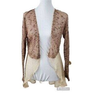 Xhilaration Womens Cardigan Sz S/P Knit top and sheer at the waist to the knee.